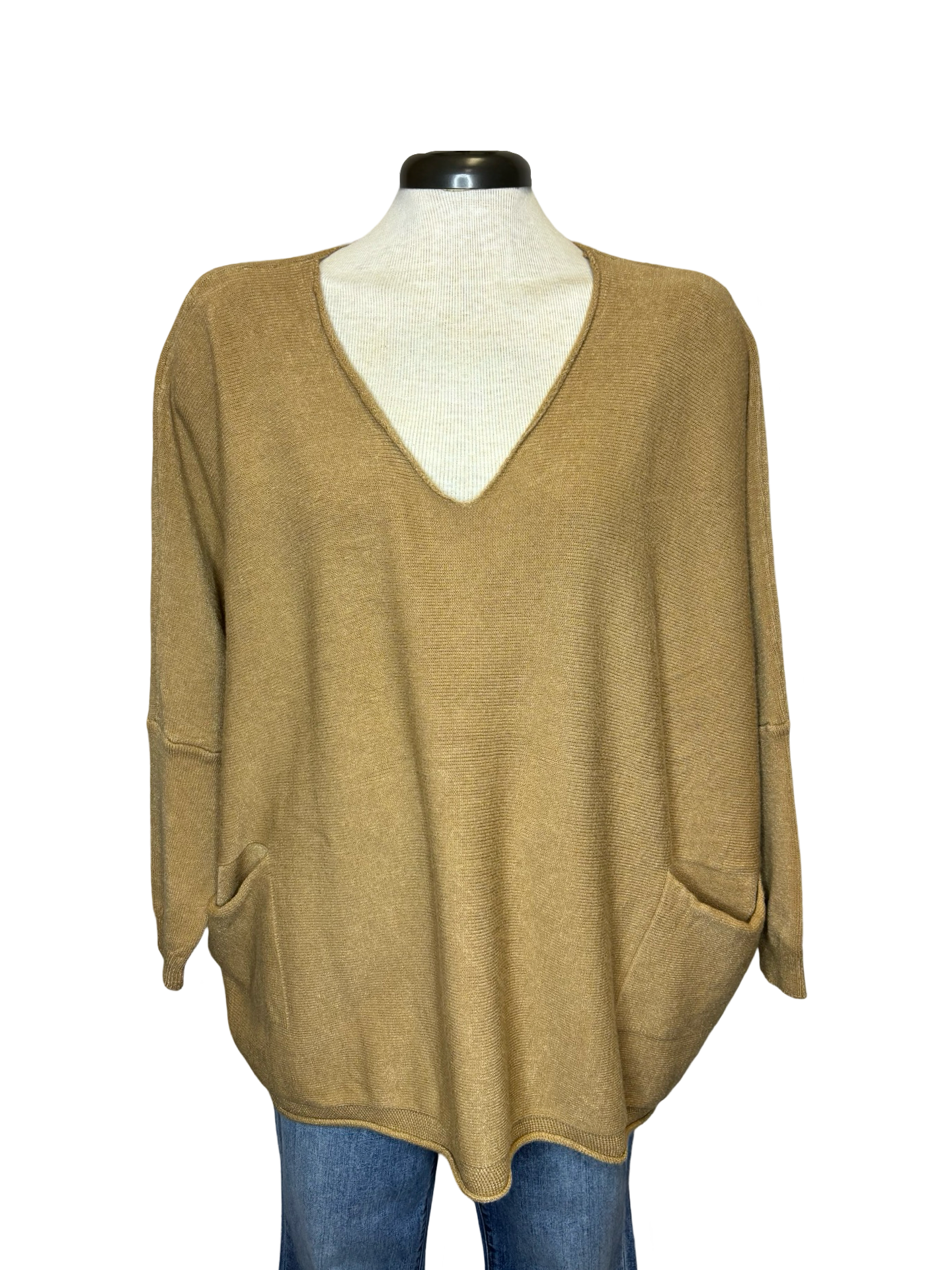 Leonie Oversize V Neck Sweater Caramel