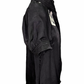 Ruffled Neck Embroidered Top Black