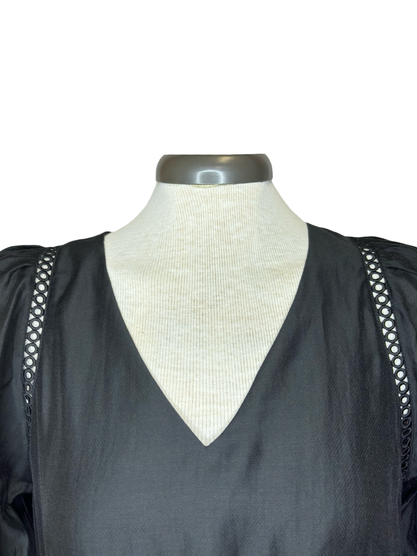 Black Trim Cinch Waist Dress