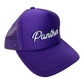 Panther Purple in White Cursive Foam Trucker Hat