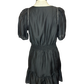Black Trim Cinch Waist Dress
