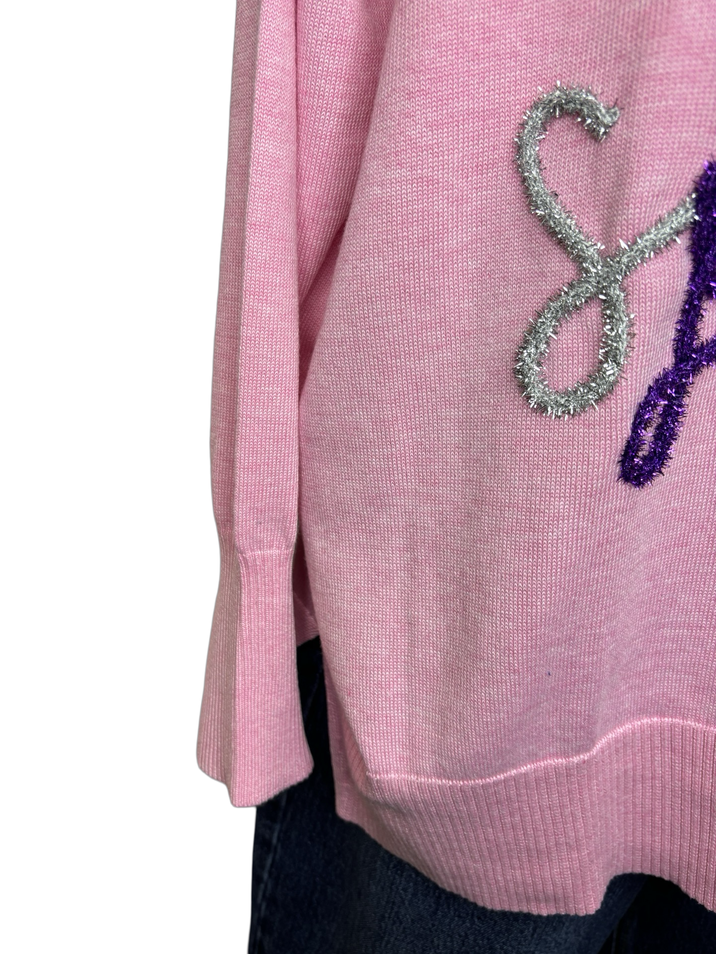 Holiday Sparkle Sweater One Size Pink