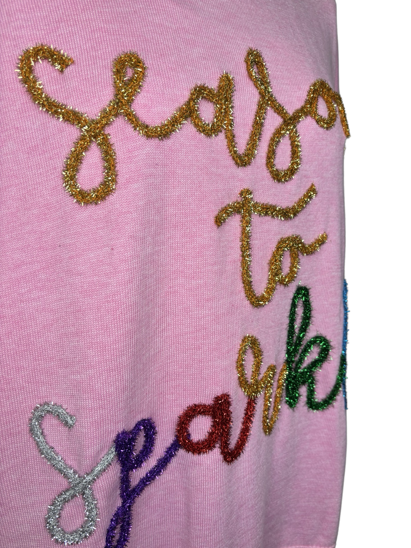 Holiday Sparkle Sweater One Size Pink