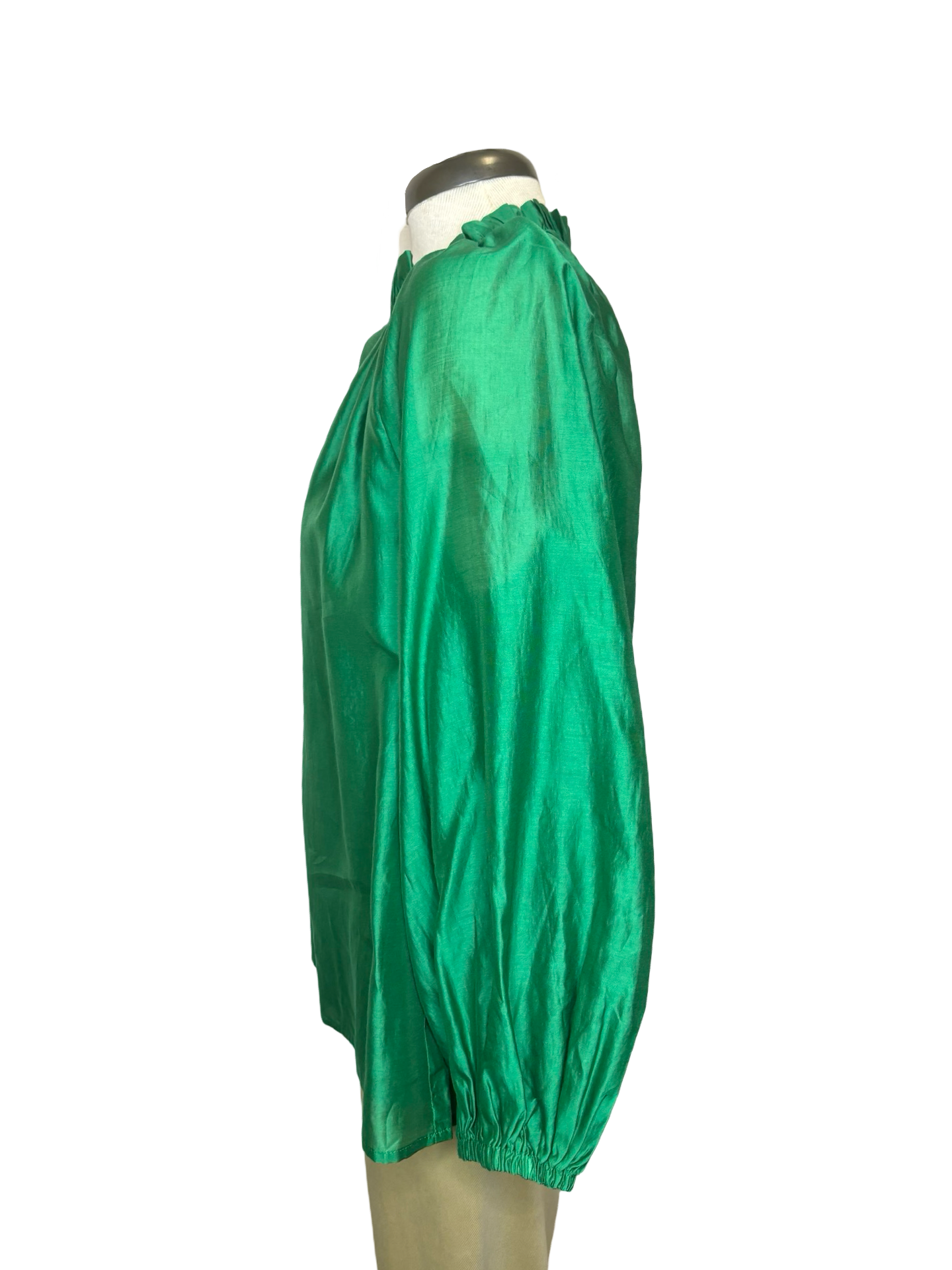 Split Neck Blouse Emerald
