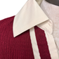 Collar V Neck Short Sleeve Top Wine