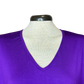 Madison V Neck Folded Cuff Sleeve Top Purple