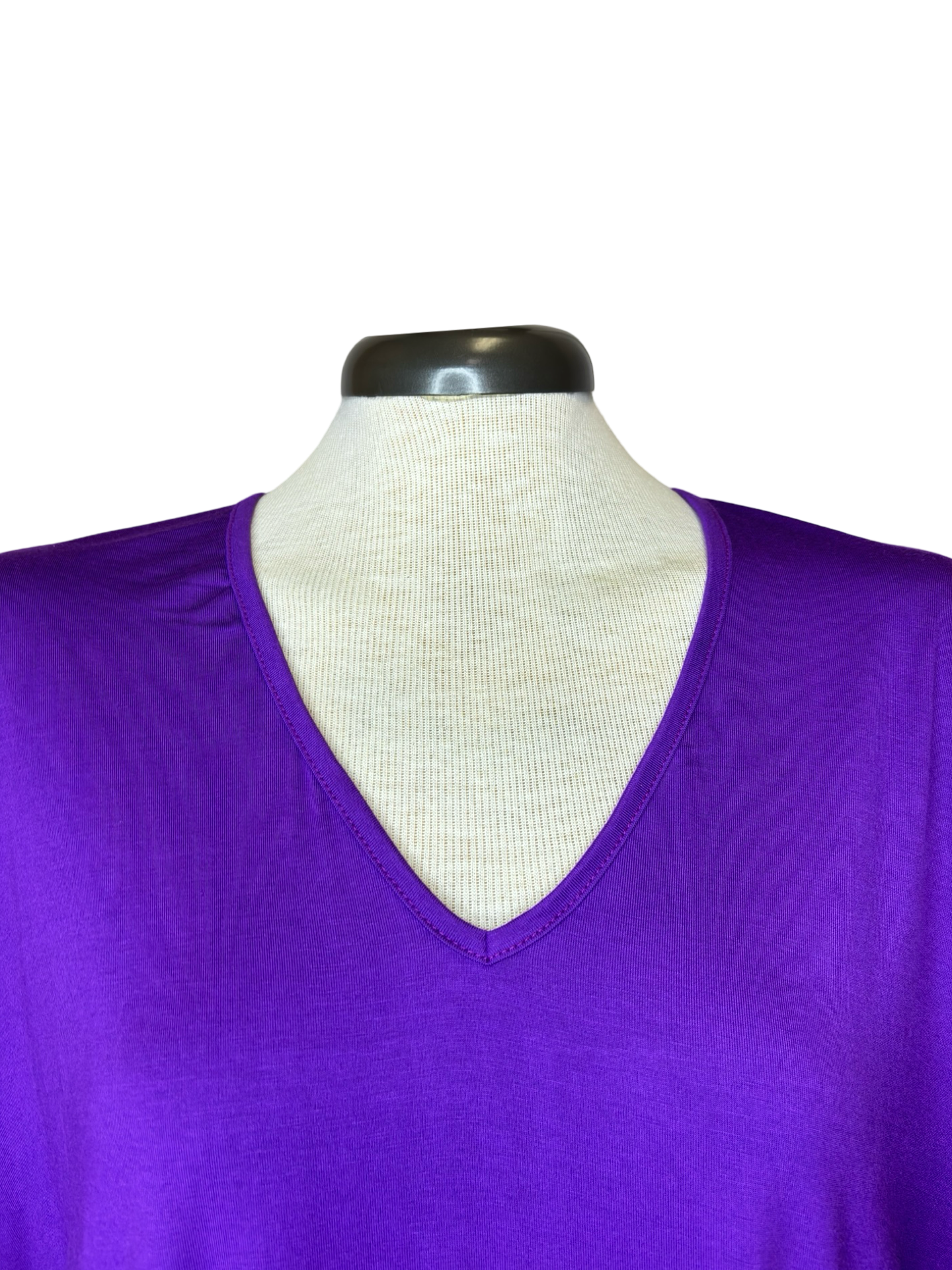 Madison V Neck Folded Cuff Sleeve Top Purple