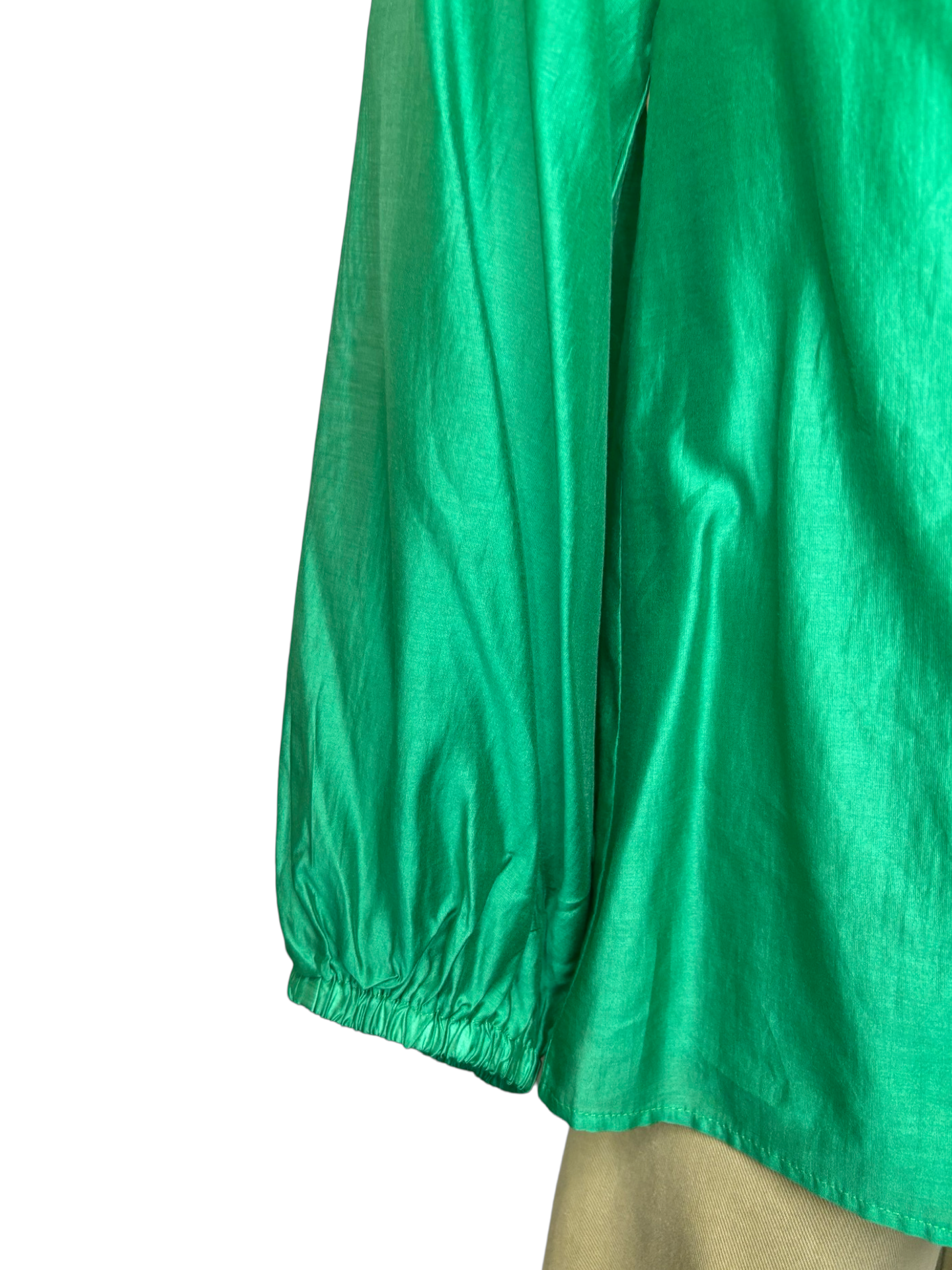 Split Neck Blouse Emerald
