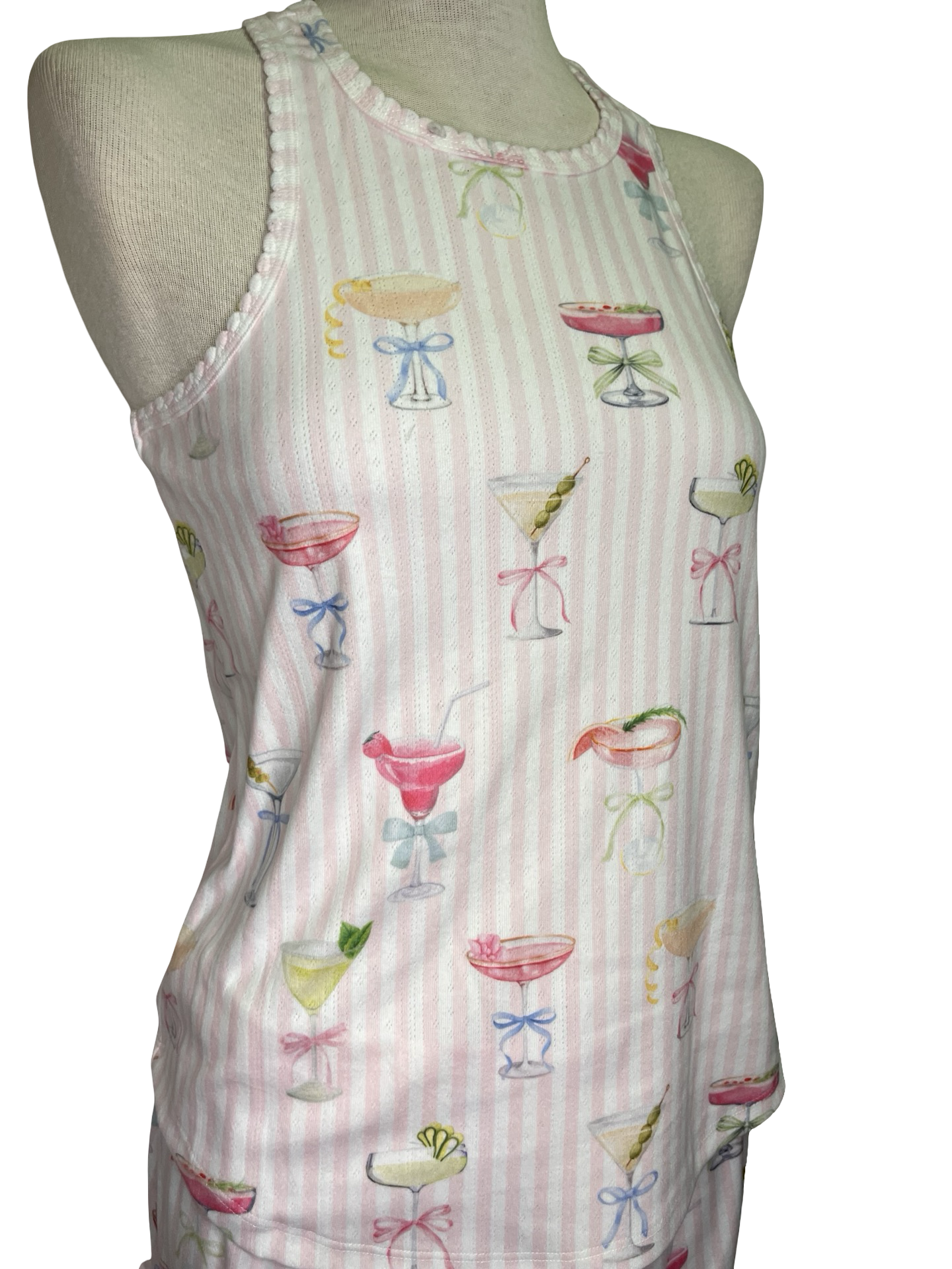 Pretty Punch Cocktail Print Racerback Tank Top