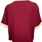 Collar V Neck Short Sleeve Top Wine