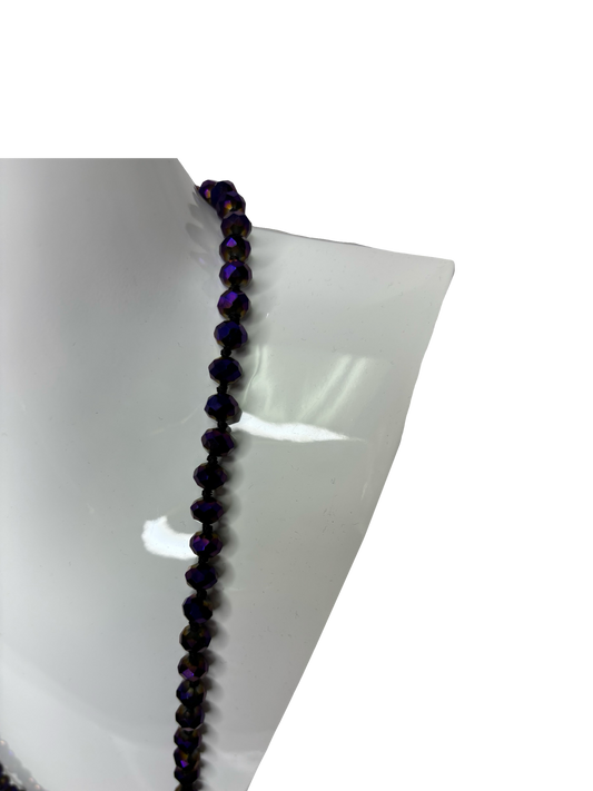 Purple Crystal Long Necklace