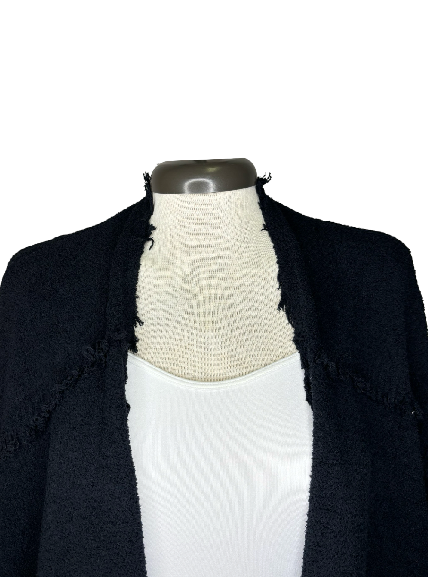 Whit Fringe Poncho Black