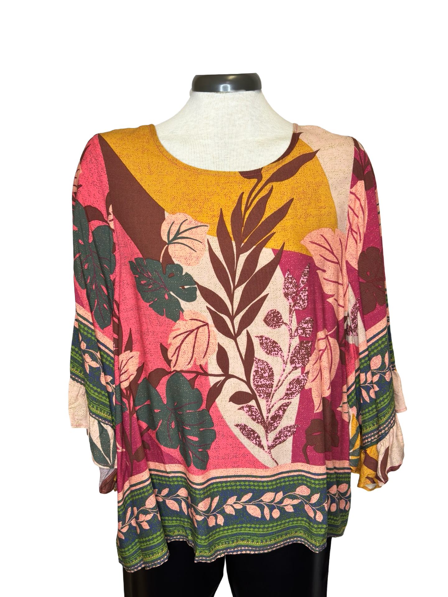 Floral Border Challis Top