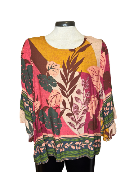 Floral Border Challis Top