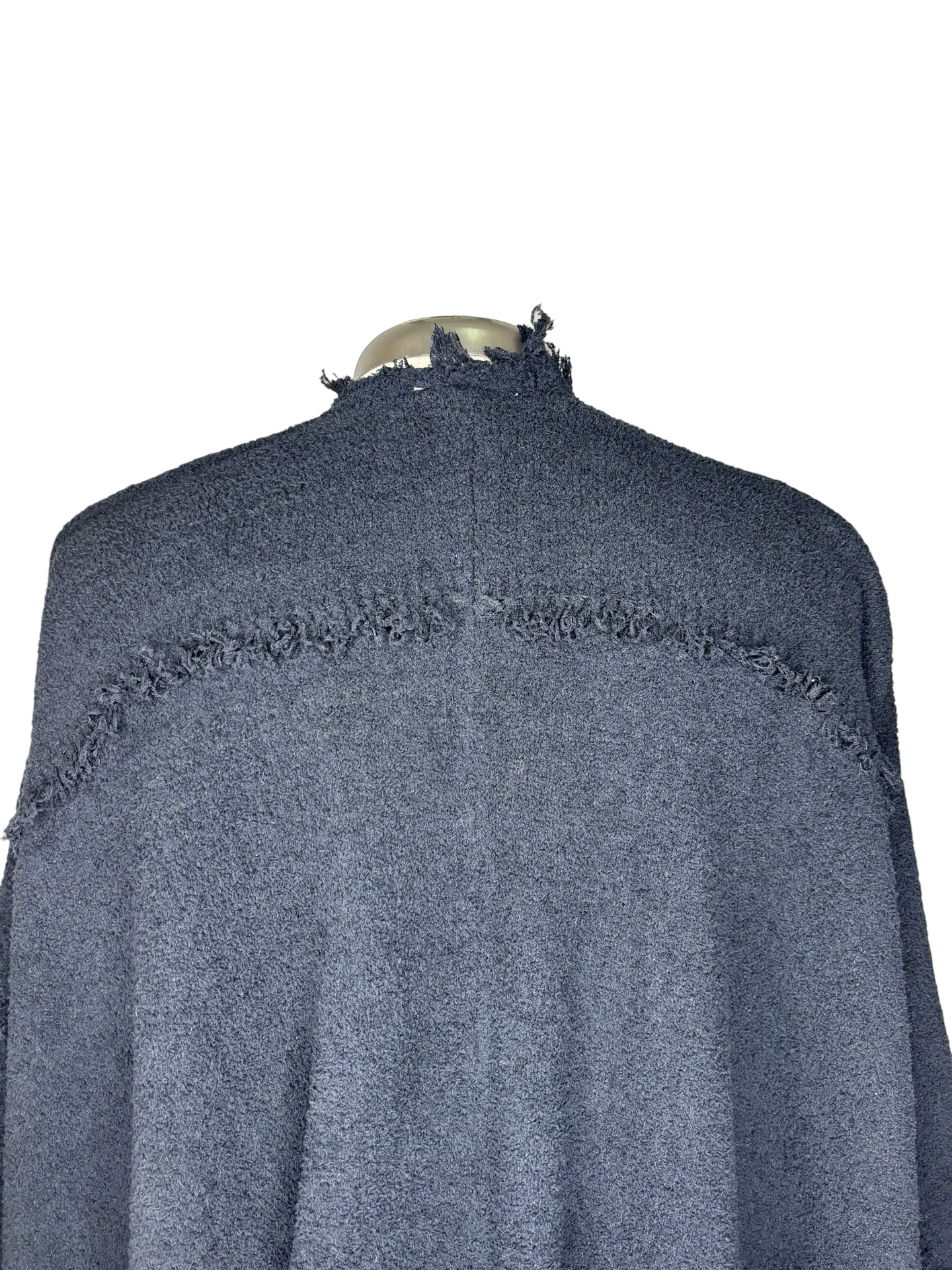 Whit Fringe Poncho Black