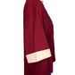 Collar V Neck Short Sleeve Top Wine