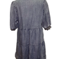 Tiered Skirt Short Sleeve Washed Denim Dress