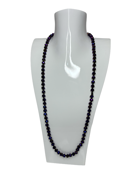 Purple Crystal Long Necklace