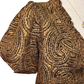 Smocked V Neck Jacquard Top Brown