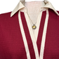 Collar V Neck Short Sleeve Top Wine