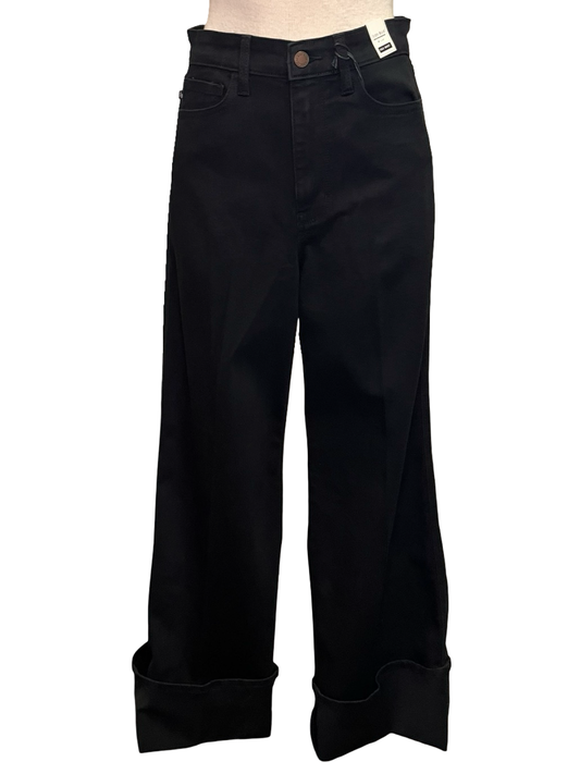 Judy Blue HW Black Retro Wide Leg with Cuff Jean