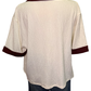 Collar V Neck Short Sleeve Top Cream