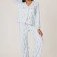 Doggone Cold Dog Print Pointelle PJ Pant Set Blue Haze
