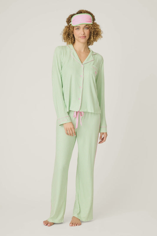 Pupcation Palms Kiwi Stripe 3-Piece PJ Set