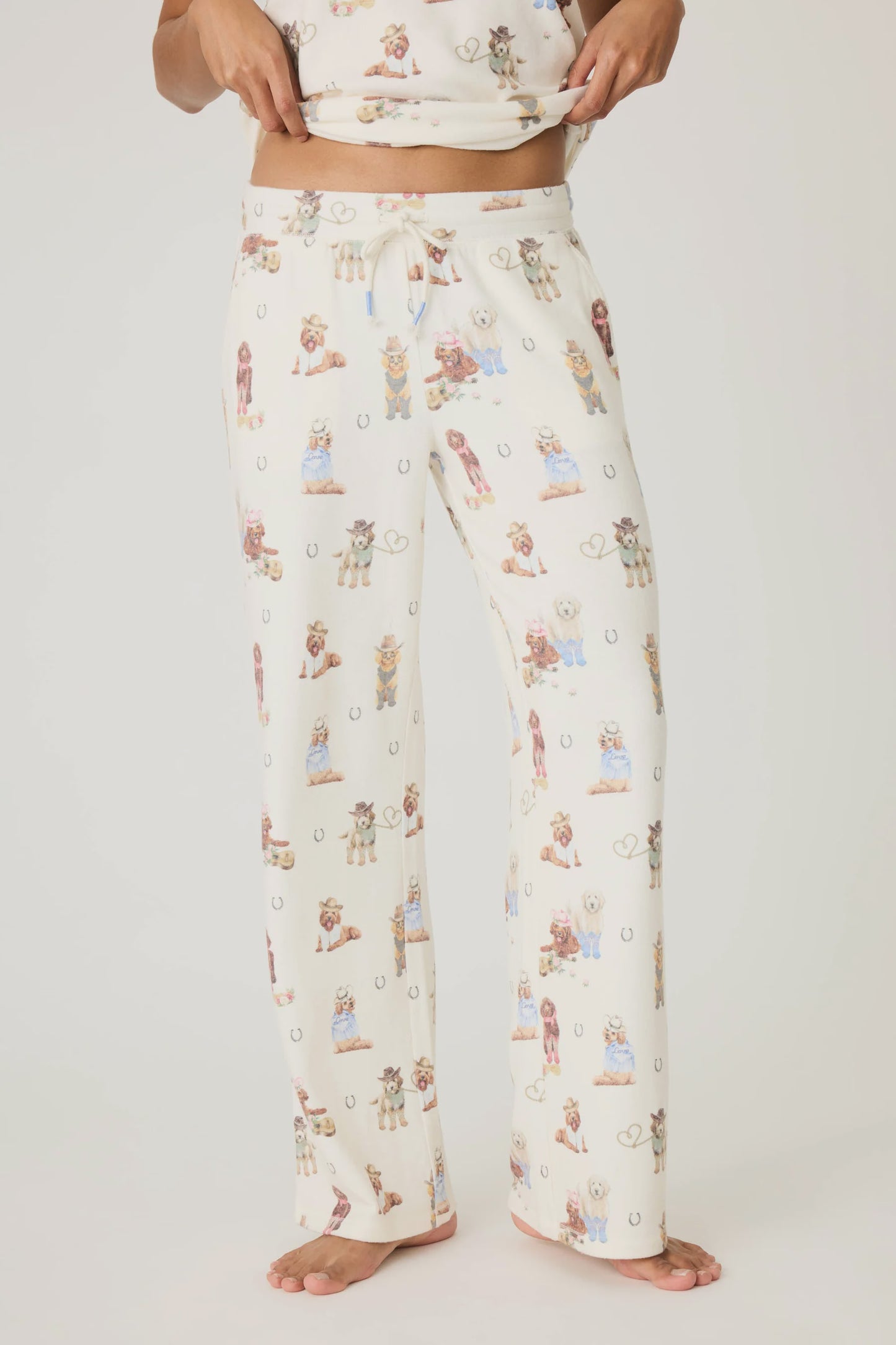 Ruff on the Range Dog Print Open Leg Pant