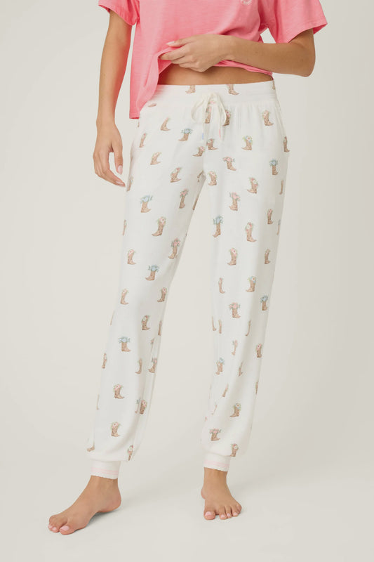 Western Blooms Boot Bouquet Banded Pants