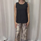 Sleeveless Back Button Tank Black