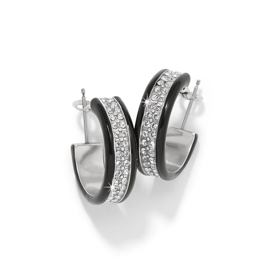 Meridian Hoop Earrings Silver/Black