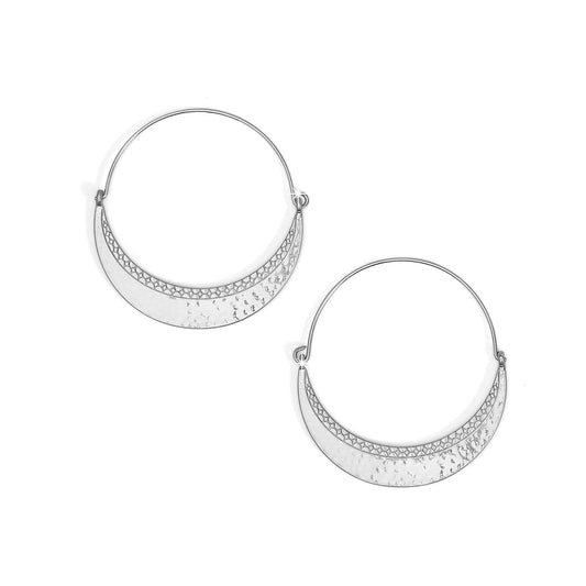Palm Canyon Large Hoop Earrings Silver