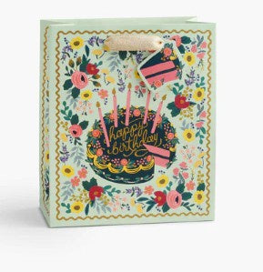 Floral Cake Medium Gift Bag