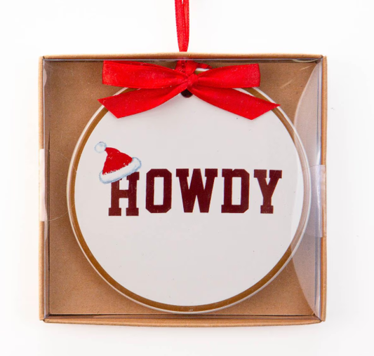 Santa Hat Howdy Ornament