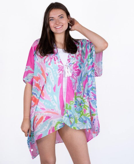 Tropical Haven Cover Up Pink/Multi One Size