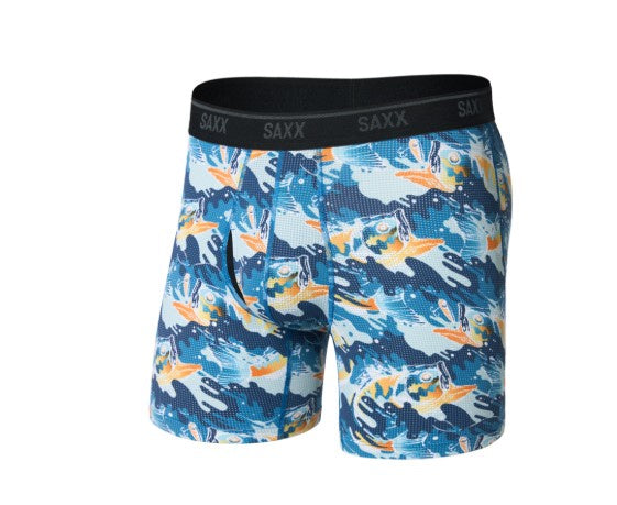 Quest Quick Dry Mesh Boxer Brief Big Mouth Bass Blue