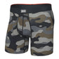 Camouflage boxer briefs with 'SAXX' branding on a white background