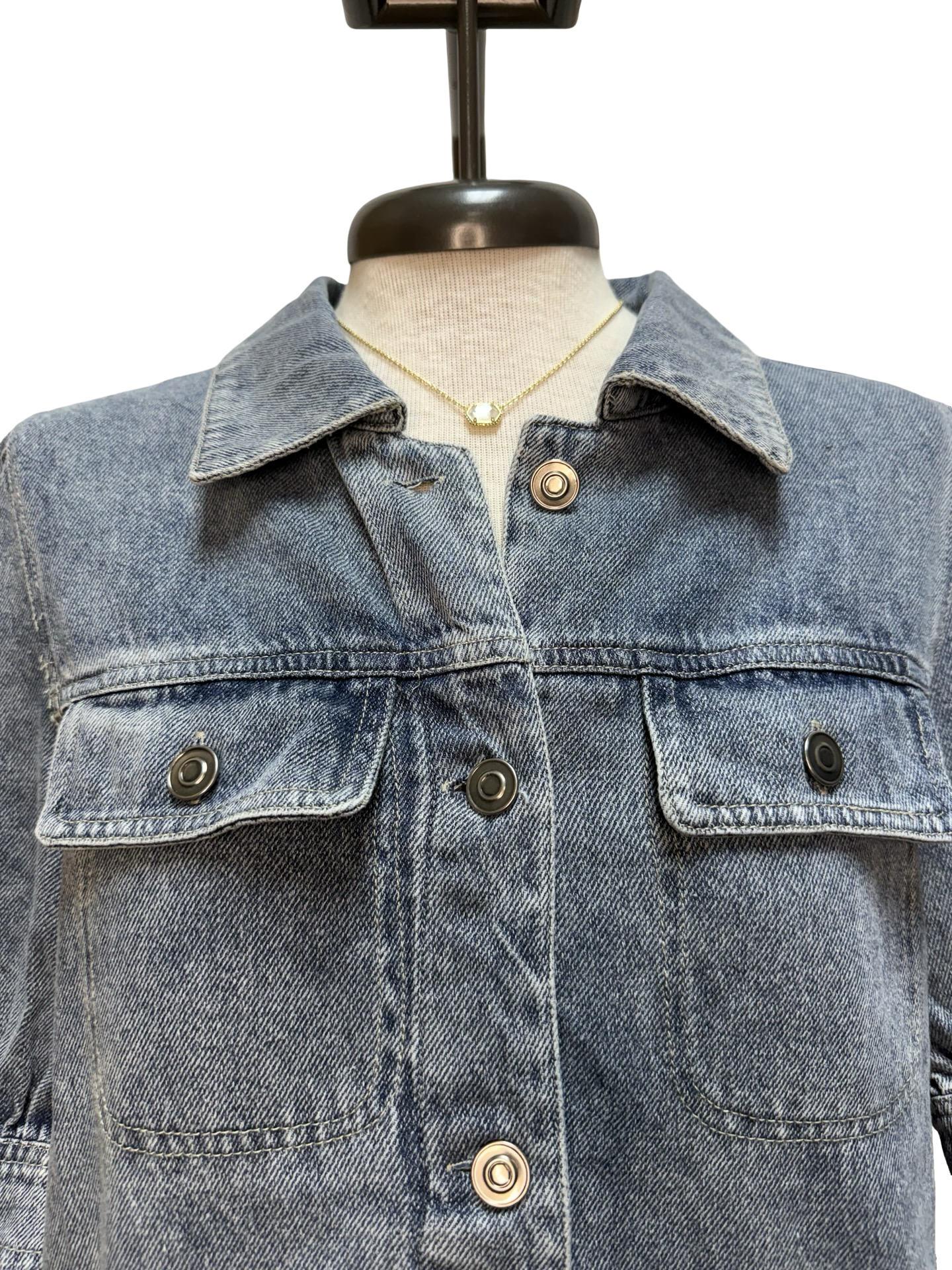 Short Puff Sleeve Denim Jacket