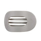 Gray hair clip with a brand logo on a white background
