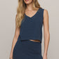 Sloane V Neck Denim Tank Indigo