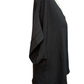 Solid V Neck Short Sleeve Blouse Black