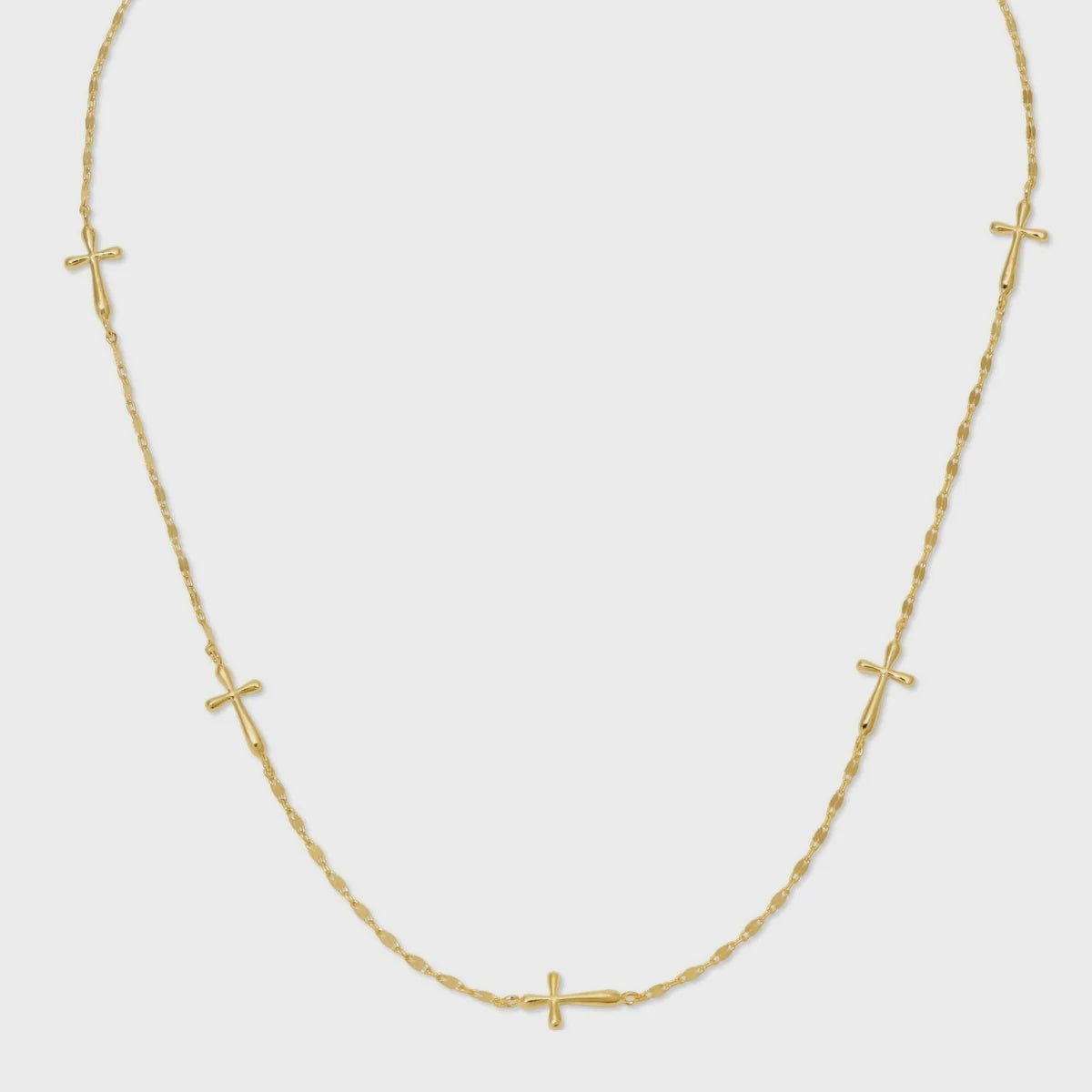 Minimalist Cross Collar Necklace Gold