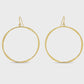 Large Lightly Hammered Open Circle Earrings Gold