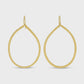 Large Lightly Hammered Open Teardrop Earrings Gold