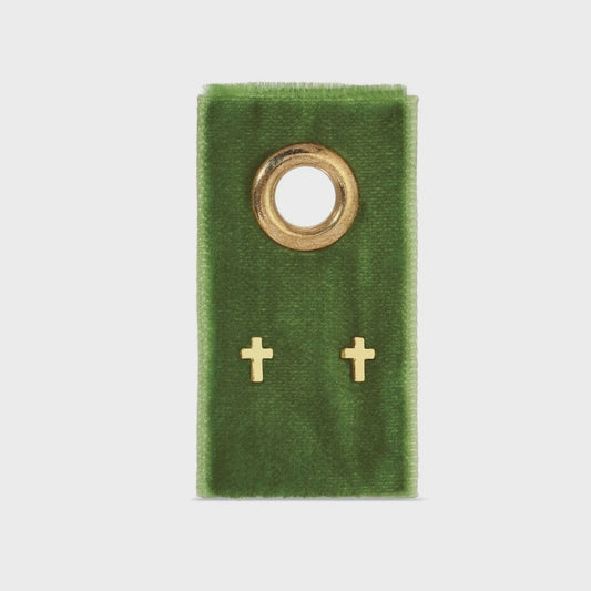 Small Cross Studs Gold