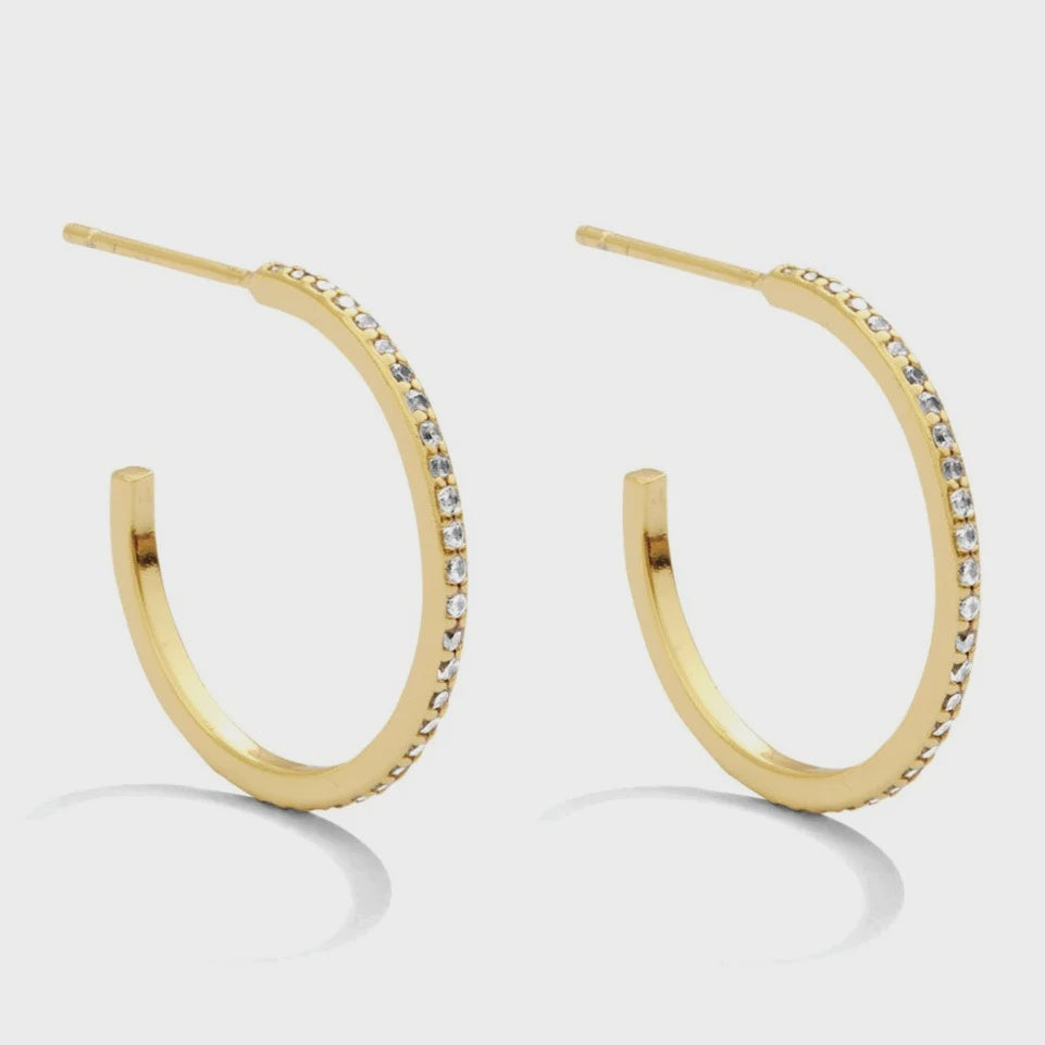 Pave Hoops Gold