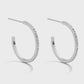 Pave Hoops Silver