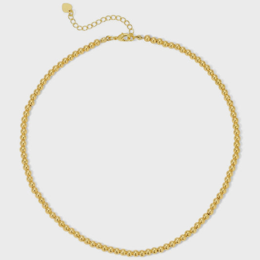 Gold Beaded Necklace 4mm