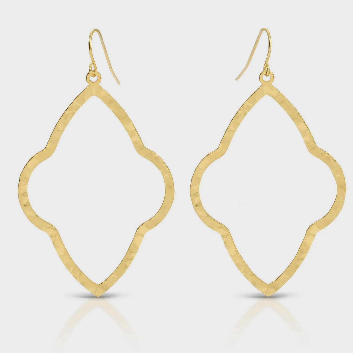 Large Textured Medallion Earrings Gold